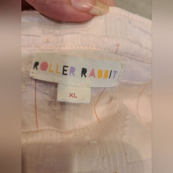 Roller Rabbit Textured Relaxed Long Sleeve Popover Tunic Blush Pink | XL - Picture 2 of 8